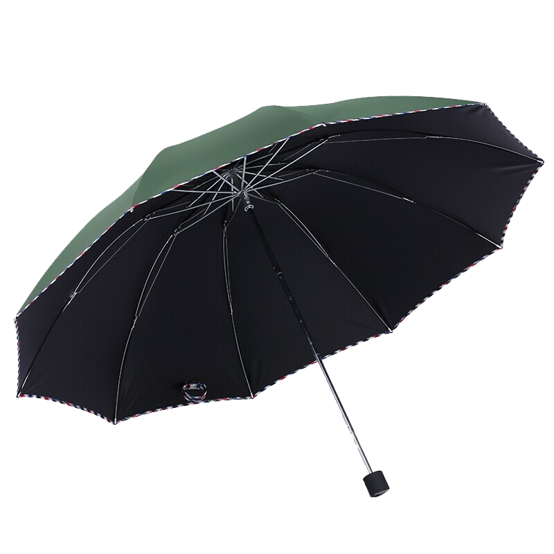 天堂傘超大加大號雨傘十骨男女士黑膠防曬太陽傘遮陽傘晴雨傘廣告?zhèn)愣ㄖ?【10骨黑膠防曬升級款】軍綠色
