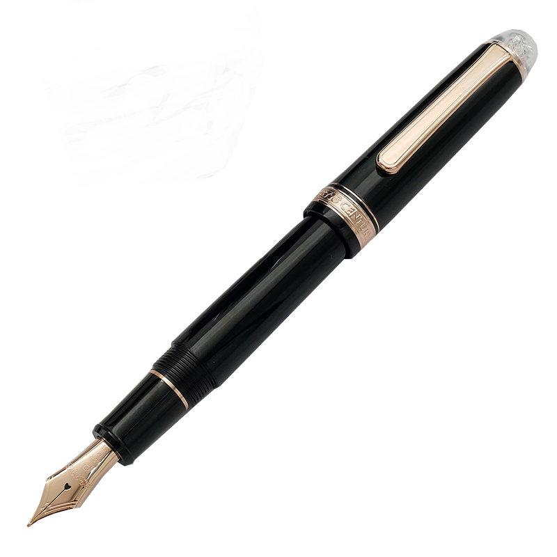 白金 日本白金3776世紀真愛套裝玫瑰金14K金尖鋼筆墨水禮盒 黑色世紀真愛套裝 M