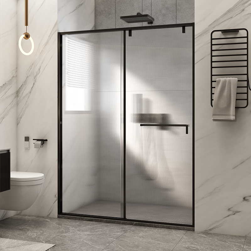 浴屏一字形 淋浴房洗澡间浴室卫生间干湿分离隔断玻璃推拉移门长虹
