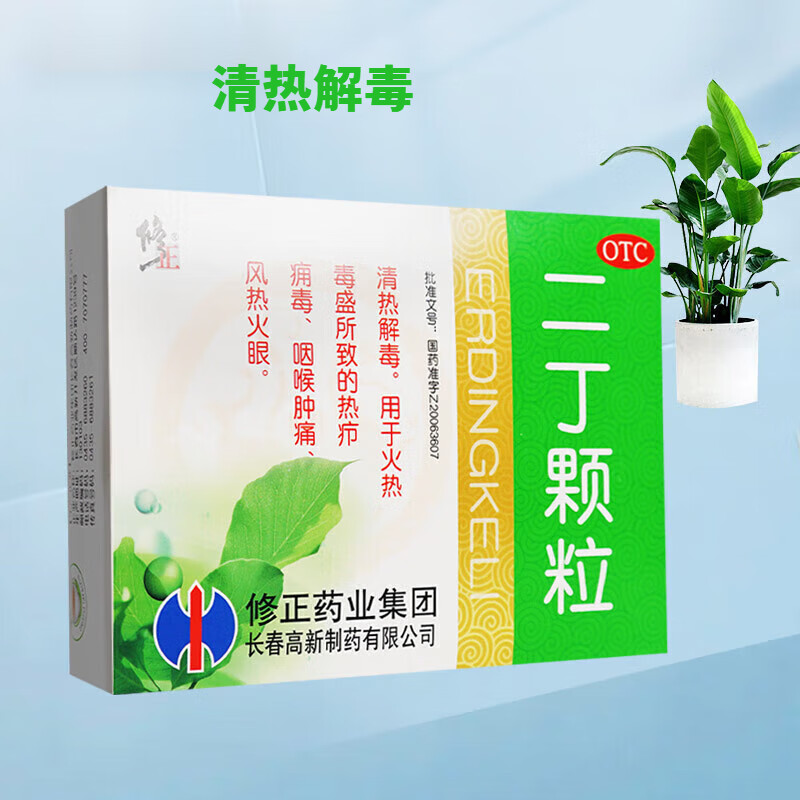 修正 二丁颗粒 20g*10袋 清热解毒 咽喉肿痛 风热火眼 10盒装