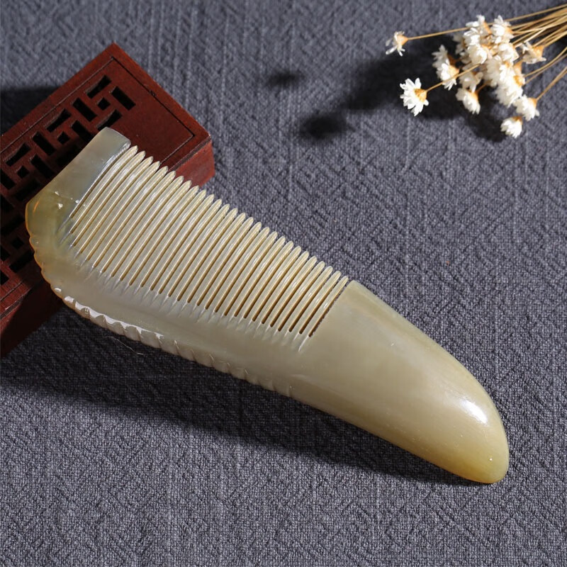 枳记家 加厚白牦牛角梳手工高原直发礼盒 生日礼物牦牛角梳子女生朋友