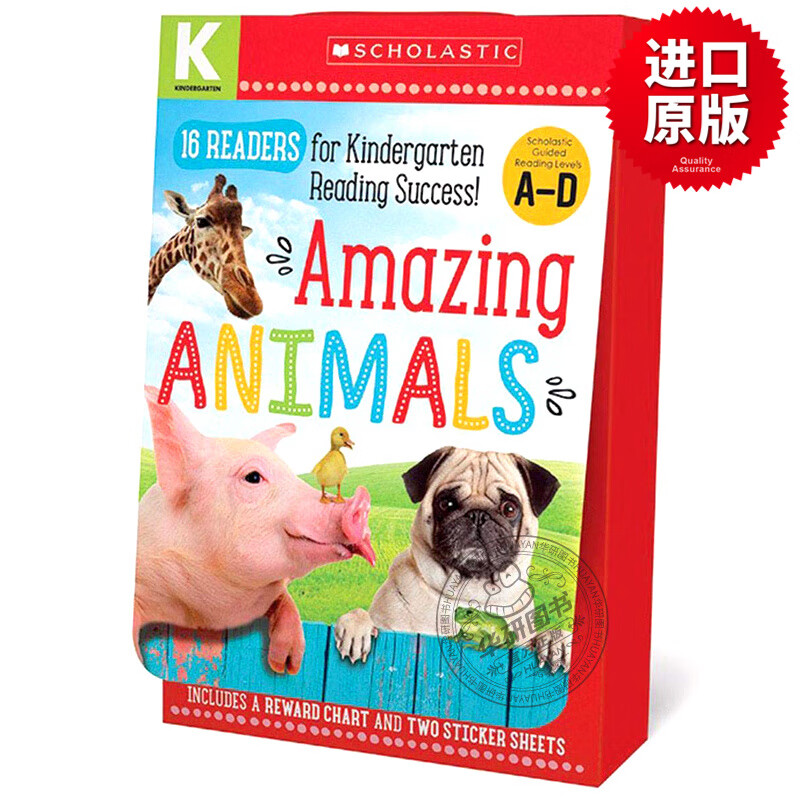 学乐小小读者启蒙早教读本16册盒装 Amazing Animals Kindergarten A-D Reader 神奇的动物 幼儿园级 英文原版学前阅读训练绘本