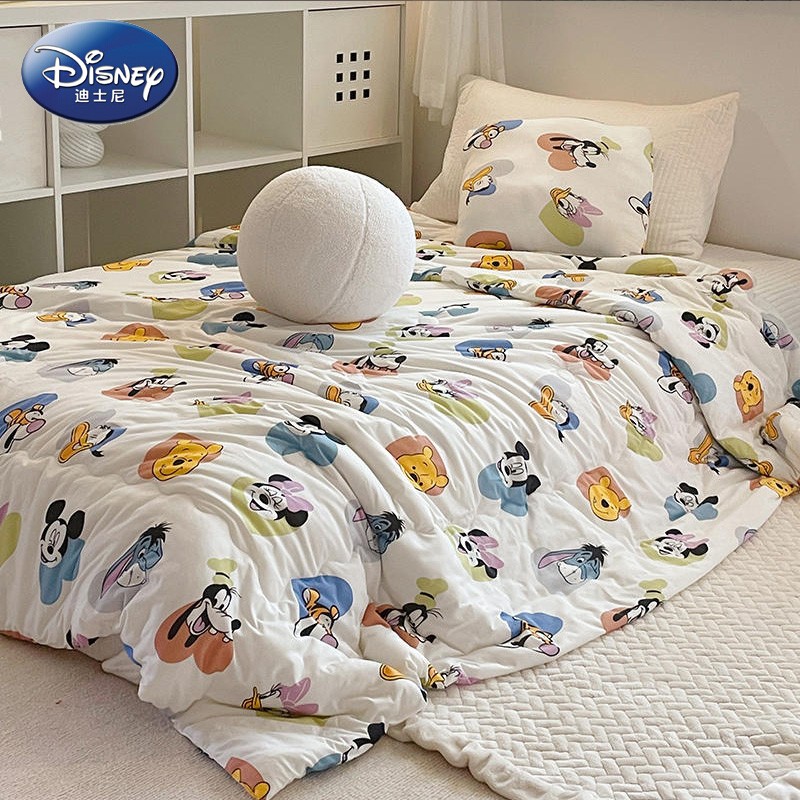迪士尼（Disney） 床上用品 空调被 夏凉被子可水洗A类母婴亲肤针织棉夏被薄被芯 米奇白 120x150cm儿童被/午休被