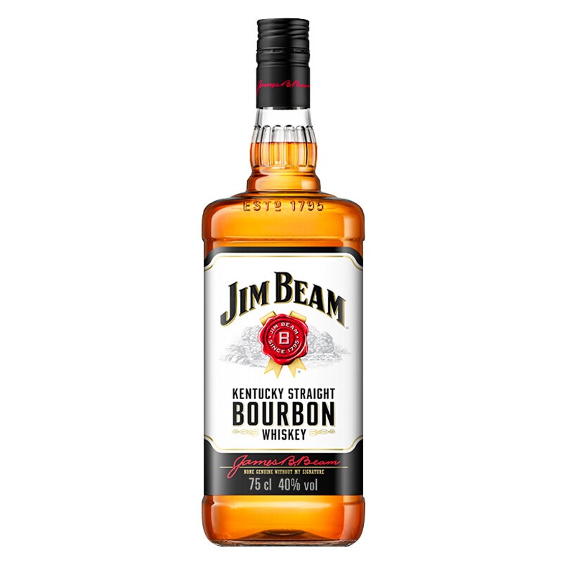 金宾（Jim Beam）白占边 美国 调和型 波本威士忌 洋酒 750ml