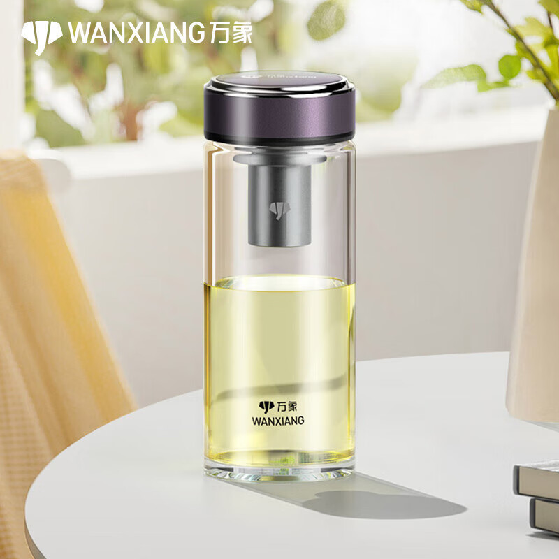 万象(wanxiang)万象玻璃杯单层水杯男士大容量杯子女士新款办公 380ml