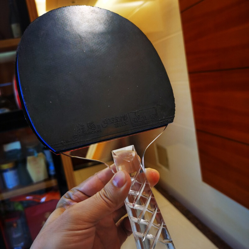 铺路鹰(pave hawk)水晶透明亚克力乒乓球拍底板初学者横胶皮单拍练习