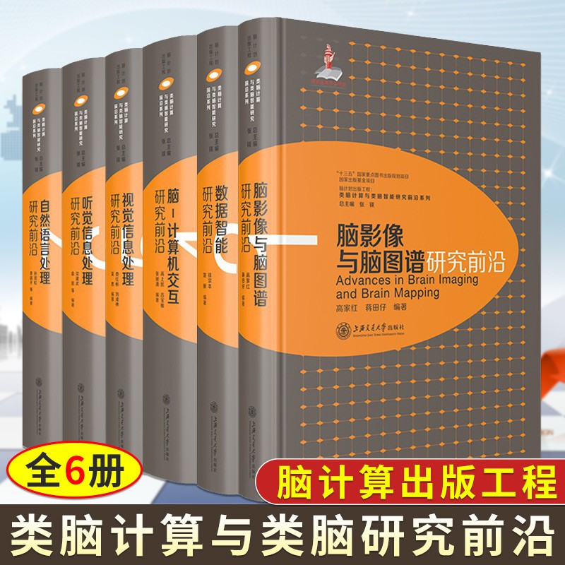 【出版社直发】类脑计算与类脑研究前沿系列6册 脑影像与脑图谱 数据智能 脑 计算机交互 视觉听觉信息处理 自然语言处理研究前沿 计算机控制仿真与人工智能书籍