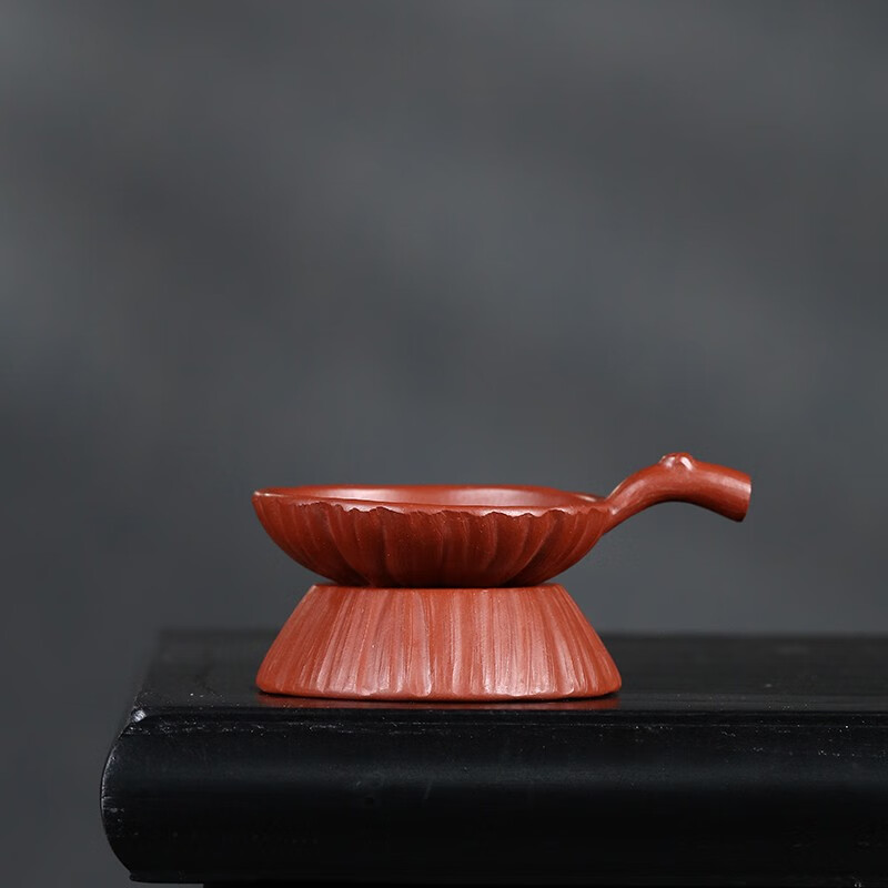 藏壺世家宜興原礦紫砂茶具茶漏茶葉過(guò)濾網(wǎng)功夫茶道配件大紅袍樹(shù)樁茶漏帶托 大紅袍-樹(shù)樁茶漏