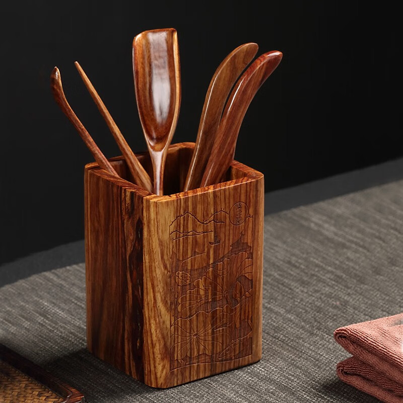 自像堂 茶道六君子花梨茶道6件套实木家用茶具配件套装整套茶艺茶道组