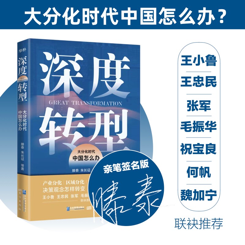 深度转型：大分化时代中国怎么办（京东专享作者亲笔签名版） 王小鲁、王忠民、张军、毛振华、祝宝良、何帆、魏加宁联袂推荐