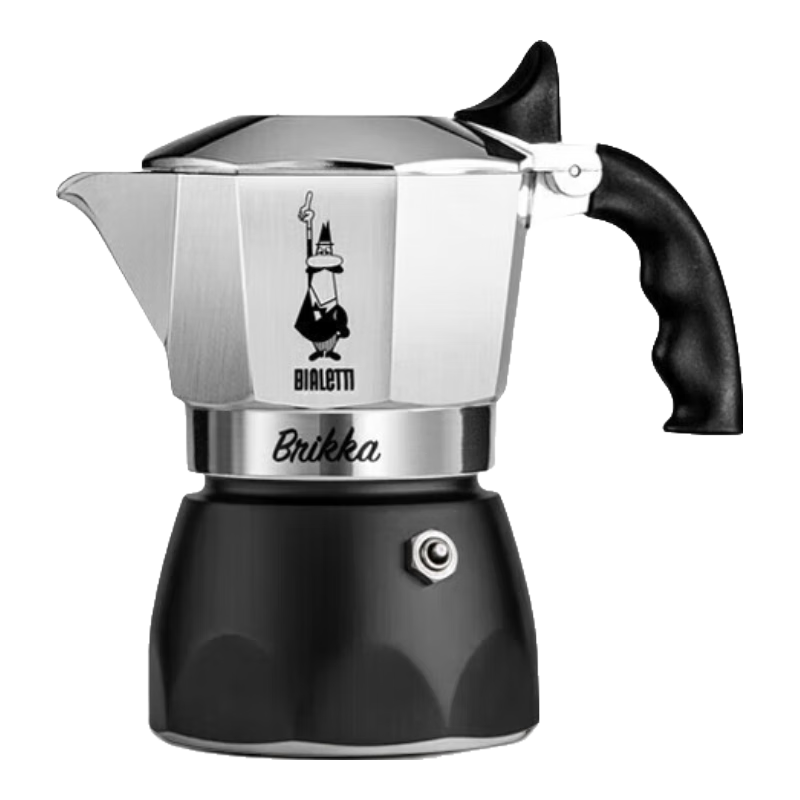 比樂蒂（Bialetti） 摩卡壺 意大利進口手沖雙閥咖啡壺高壓意式brikka壺【直播】 雙閥4杯份+雅致銀電陶爐 170ml