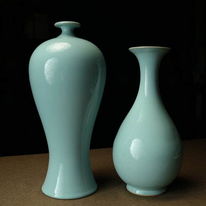 汝誉天下[新年礼物]汝窑花瓶玉壶春瓶梅瓶葫芦瓶汝州汝瓷天青色冰裂摆件 玉壶春瓶