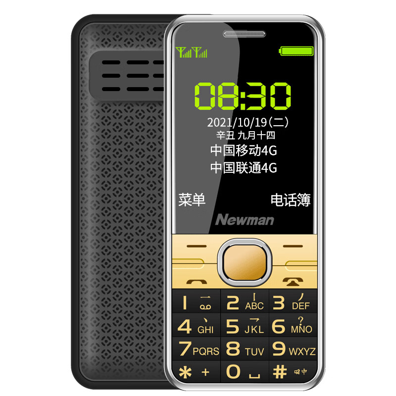 纽曼 M560 移动版 电信版 全网通4G版 联通版直板按键 老人手机 老年功能机 【4G全网通版】黑金色