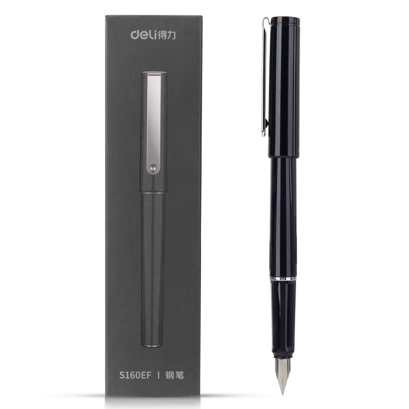 deli 得力 钢笔 DL-S160EF 黑色 EF尖 单支盒装