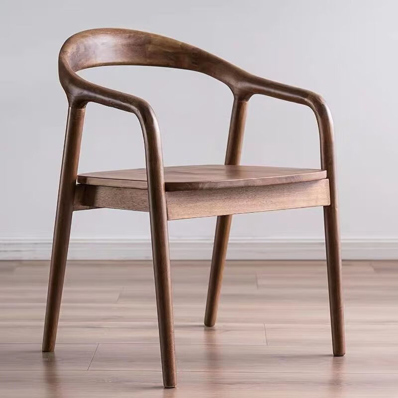 肯尼迪总统椅白蜡木全实木餐椅茶室广岛椅洽淡椅家用北欧 舒美特椅