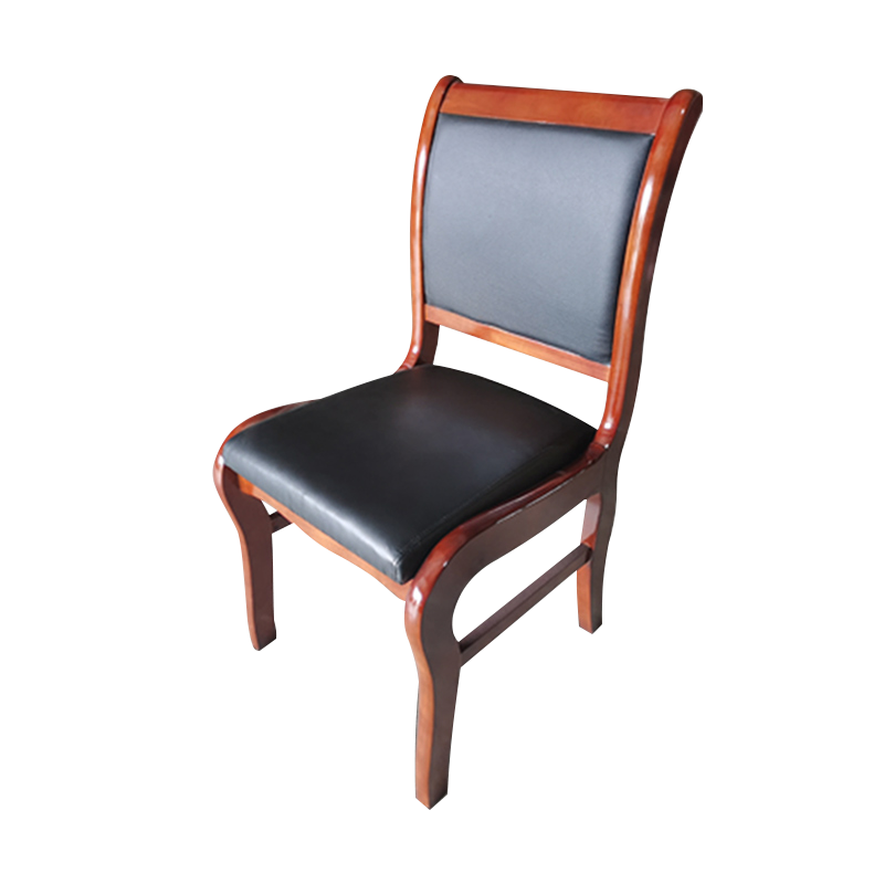 更新家具 办公椅电脑椅实木会议椅皮革靠背木质椅培训椅职员椅 常规 栗子色