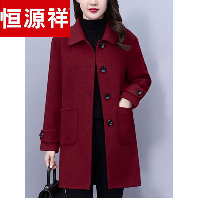 ��Դ�飨HYX���г�����ë������Ů�¿���ﶬ�߼��������������ɫ���Ӵ��� ���޴���Ů˫���޾ƺ�ɫ 2XL ��125135�