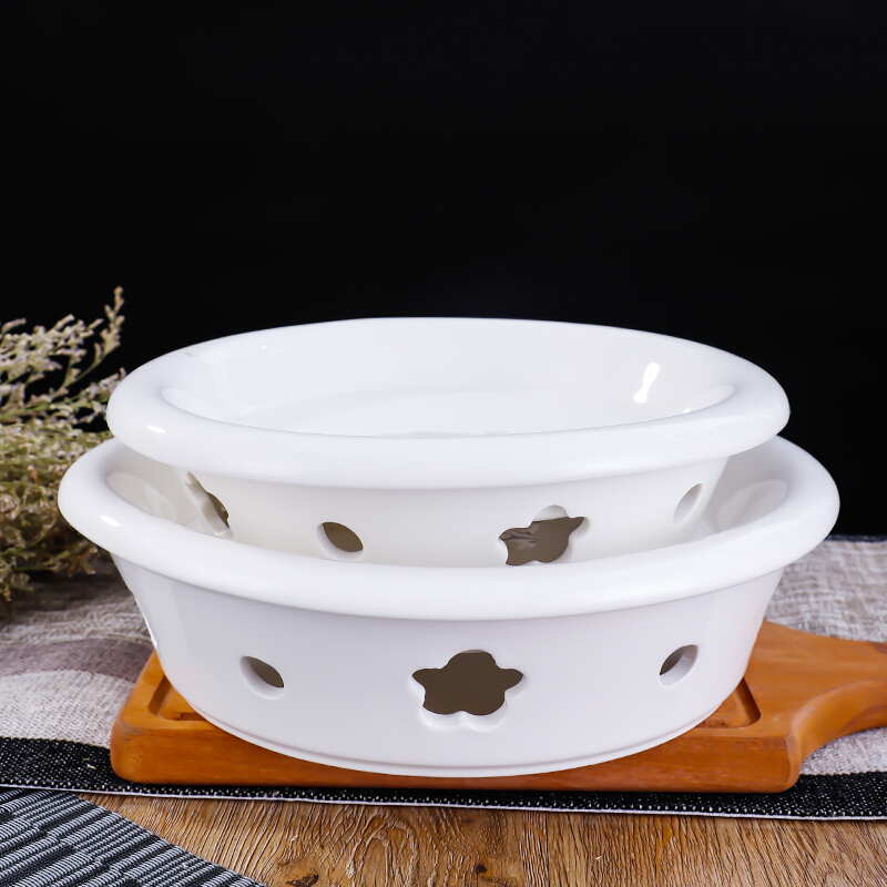 nuolikes 梅花陶瓷明炉旦形干锅酒精蜡烛加热炉保温菜盘家用酒店鱼