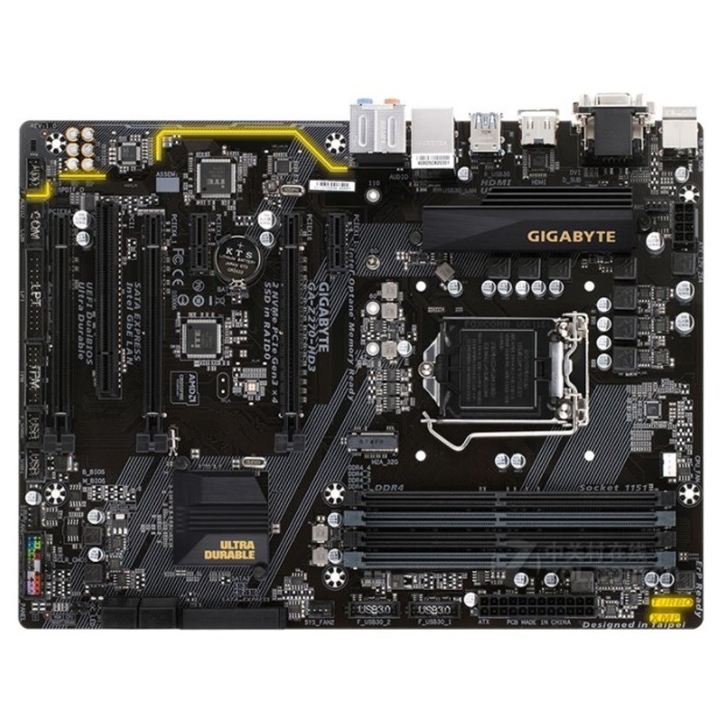嘉z270-hd3 z270豪华主板 1151针 ddr4 支持6代7代cpu向菱