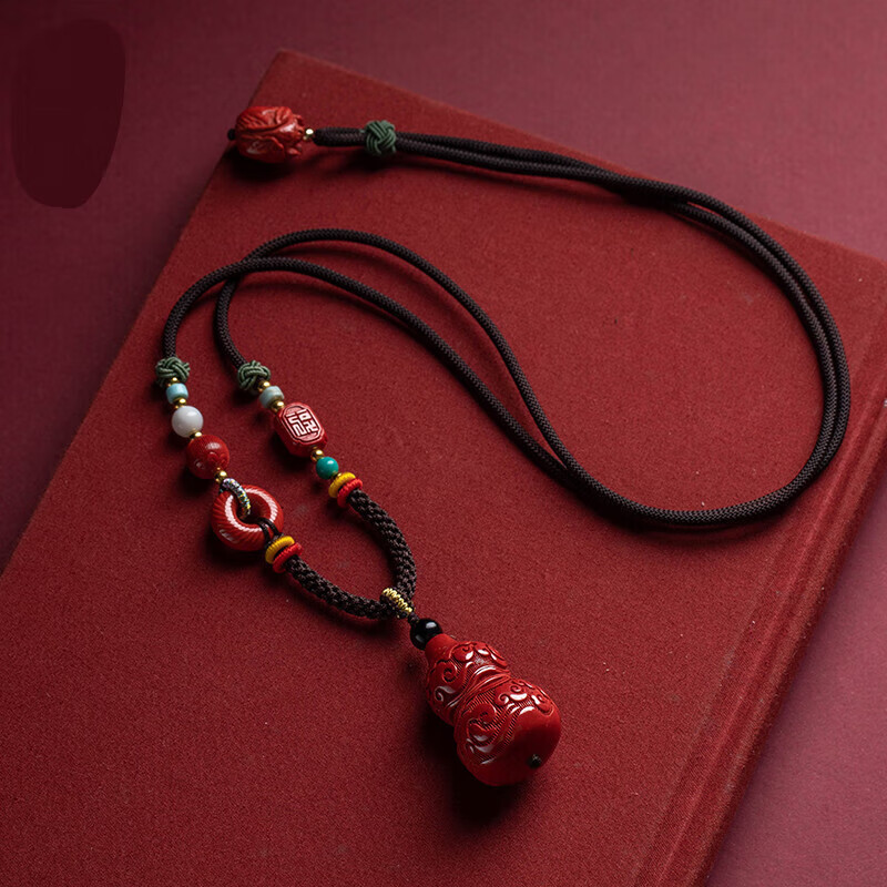 诗栀o红吊坠毛衣链祥云福禄葫芦吊坠女项链挂件本