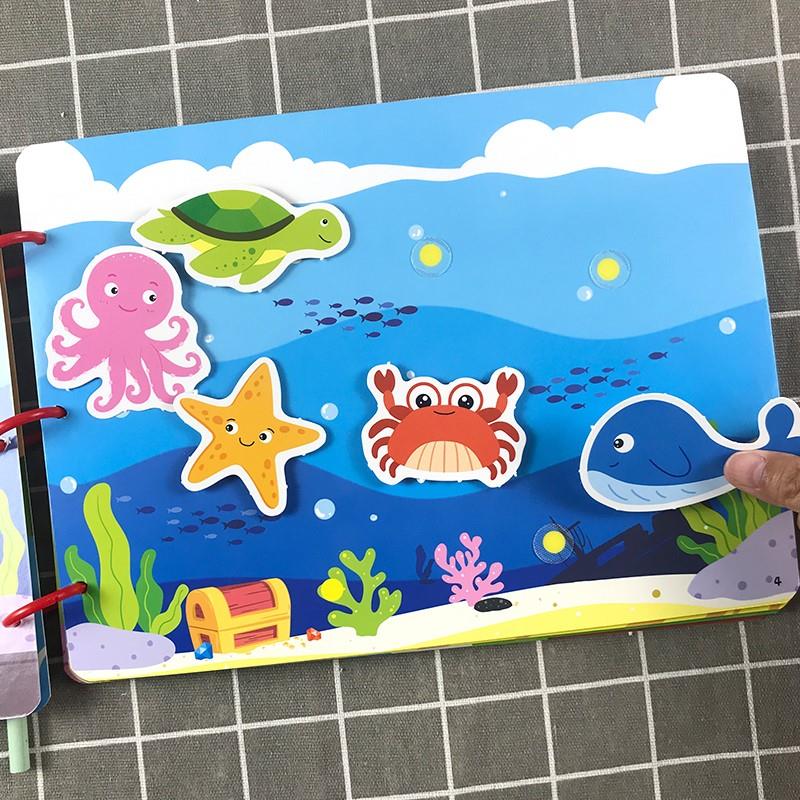 魔力认知贴纸书儿童益智玩具0-3到6岁宝宝贴贴画反复粘贴卡通贴纸