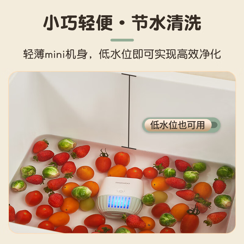 大宇果蔬清洗机果蔬清洗器无线洗菜机去农残蔬菜清洗机多功能果蔬净化器食材净化机果蔬净化清洗机QX10 米白色QX10