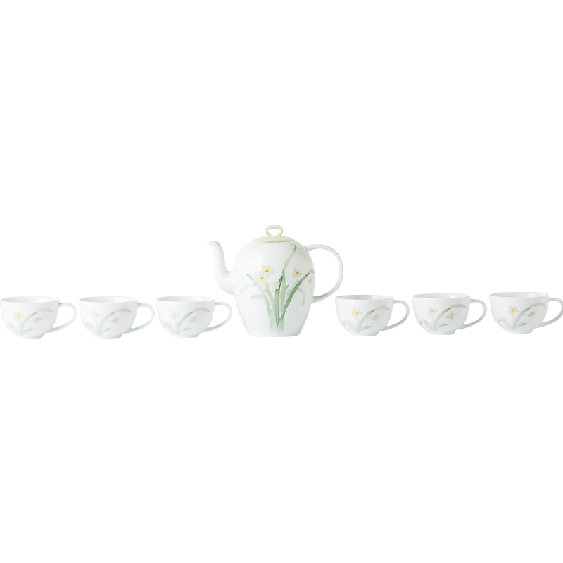 紅官窯功夫茶具套裝醴陵釉下彩手繪茶壺茶杯陶瓷禮品花茶國(guó)瓷凌波仙子 凌波仙子8頭花茶具