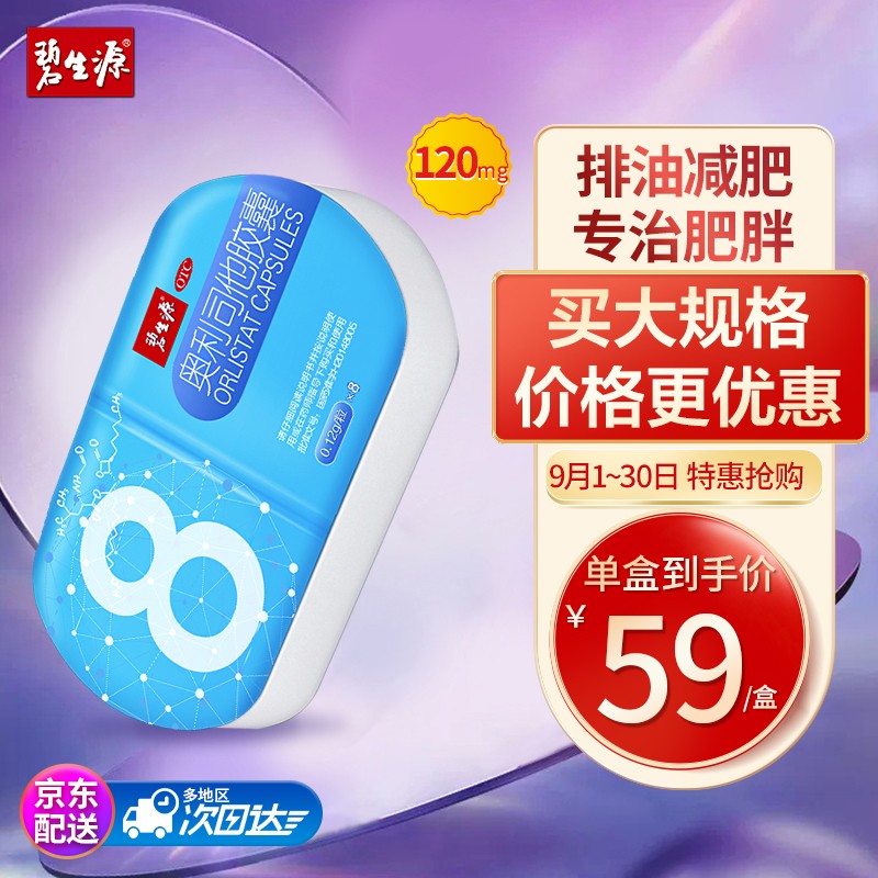 从历史价格看碧生源奥利司他减肥胶囊的高性价比-京东消化系统用药