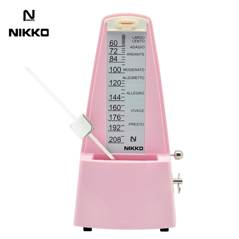 NIKKO日本尼康节拍器进口机芯钢琴考级专用吉他古筝架子鼓乐器通用 大字款-淡粉色