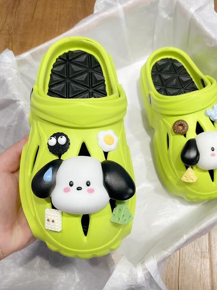 卡通洞洞鞋配饰流汗小狗DIY鞋花配饰可爱百搭各种洞洞鞋 流汗小狗鞋扣一套不含鞋子