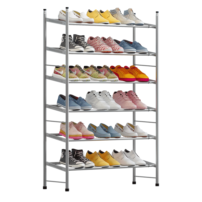 索尔诺 鞋架可伸缩家用多层组合经济型宿舍储物架简易鞋柜门口防尘收纳架子寝室门口后浴室拖鞋架xj276 灰色【可伸缩】