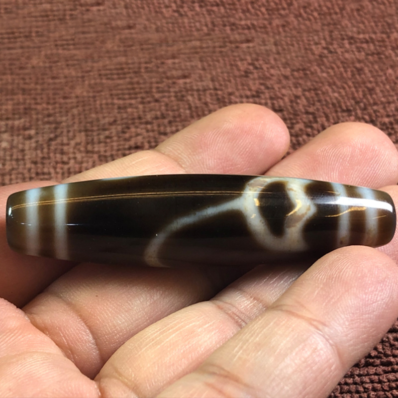 珍贵孤品西藏老矿至纯莲花天珠勒子顶珠吊坠挂坠护身配饰 图片色