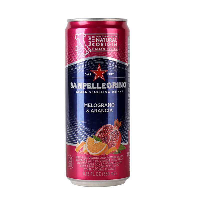 圣培露（S.PELLECRINO）含气果萃饮料330ml*24甜橙西柚矿泉汽泡水 330ml*6听(口味随机拼)