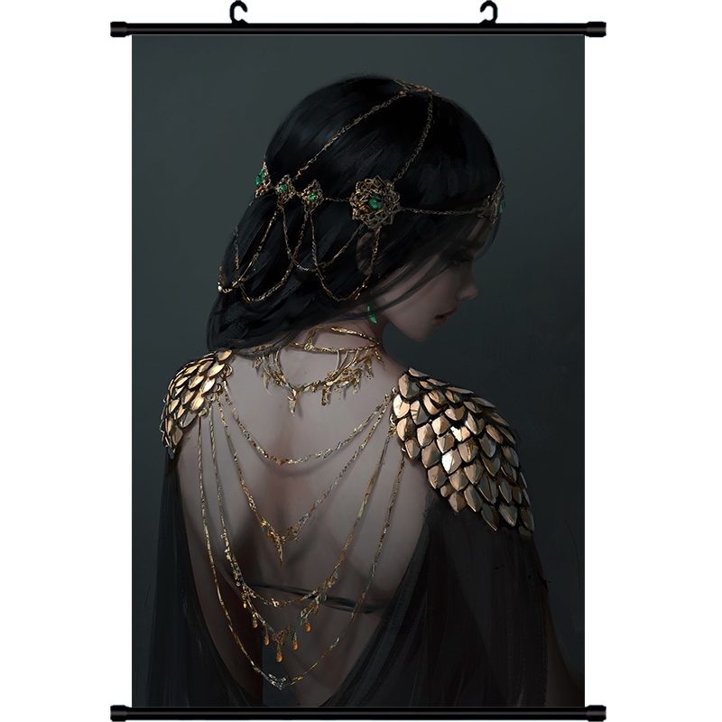 狼天影 动漫二次元wlop海琴烟风铃云娜挂画卷轴海报高清超大定制鬼刀