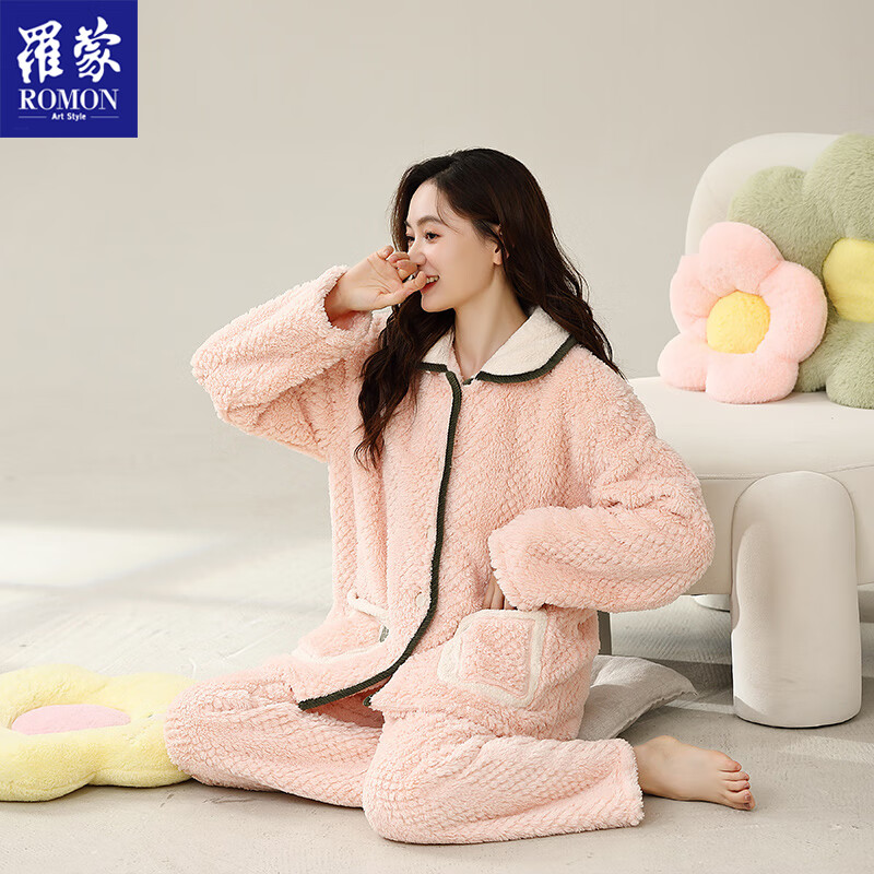 ����˯��Ů���������ޱ�ů��������ɺ���޿��⴩�Ҿӷ���װ ��ɫ XL��