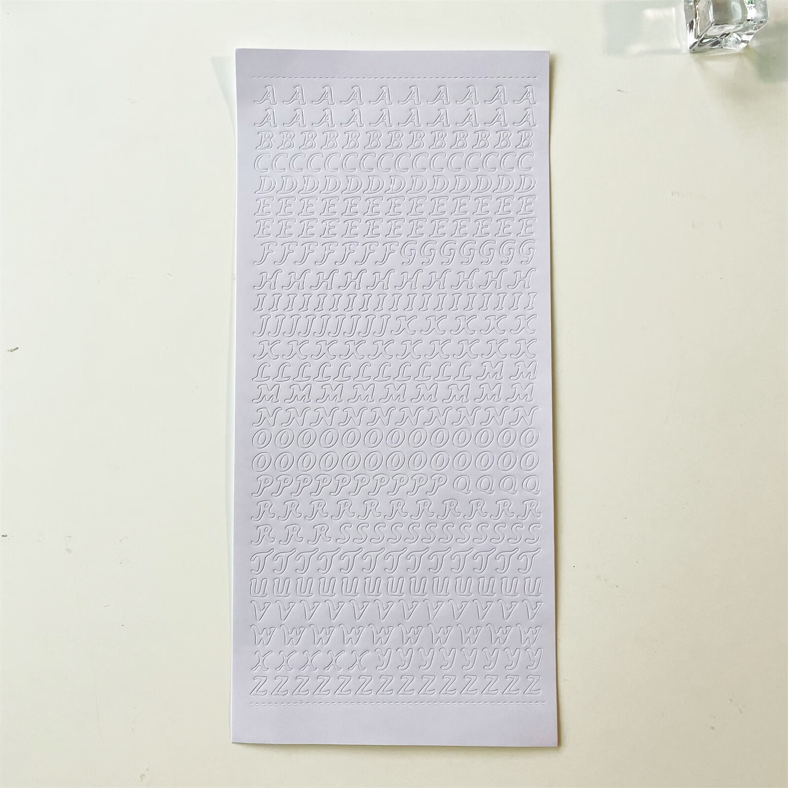 烫银英文字母贴纸数字链条咕卡手写体手账装饰贴画 大写字母—白色