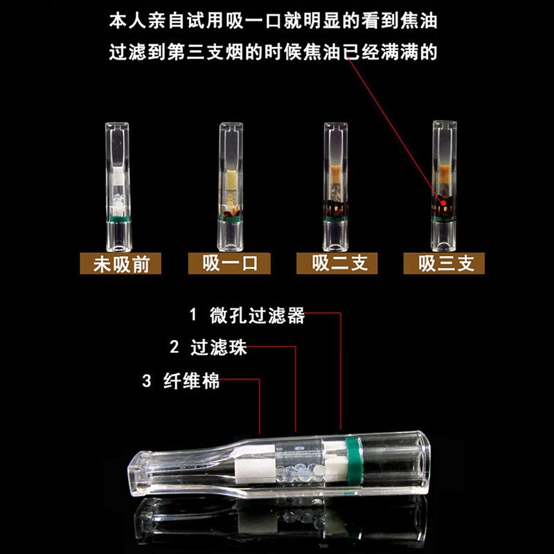 ZOBO正牌100细支专用烟嘴过滤器抛弃型一次性过滤烟男女士净烟器 100三重透明珠细支烟嘴120支