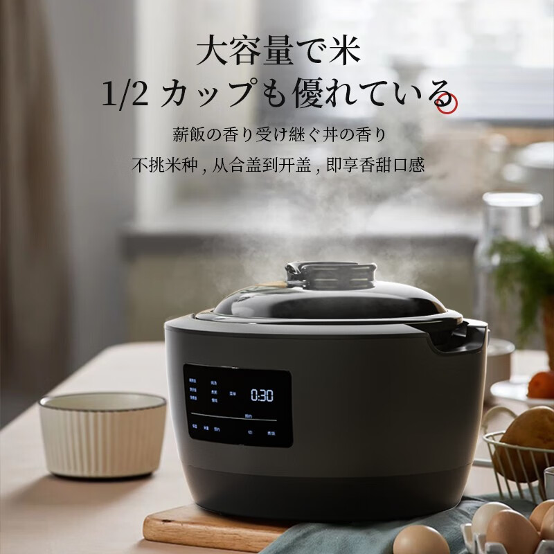 西哲（sezze）伊贺烧二代无涂层电饭煲家用多功能智能定时陶瓷内胆2升121 伊贺烧122 双内胆 3L