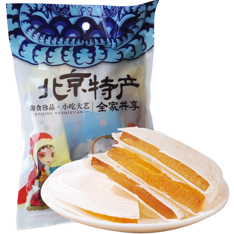 御食园 水果味茯苓夹饼350g 老北京特产 传统小吃休闲零食 独立包
