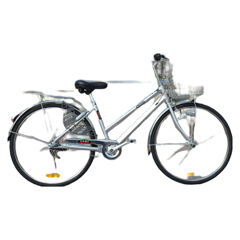 川澤阪田KASAKATA出口日本自行車鋁合金內(nèi)三速輕便車雙斜梁通勤車男女26寸 亮銀色感應燈  26英寸 內(nèi)三速