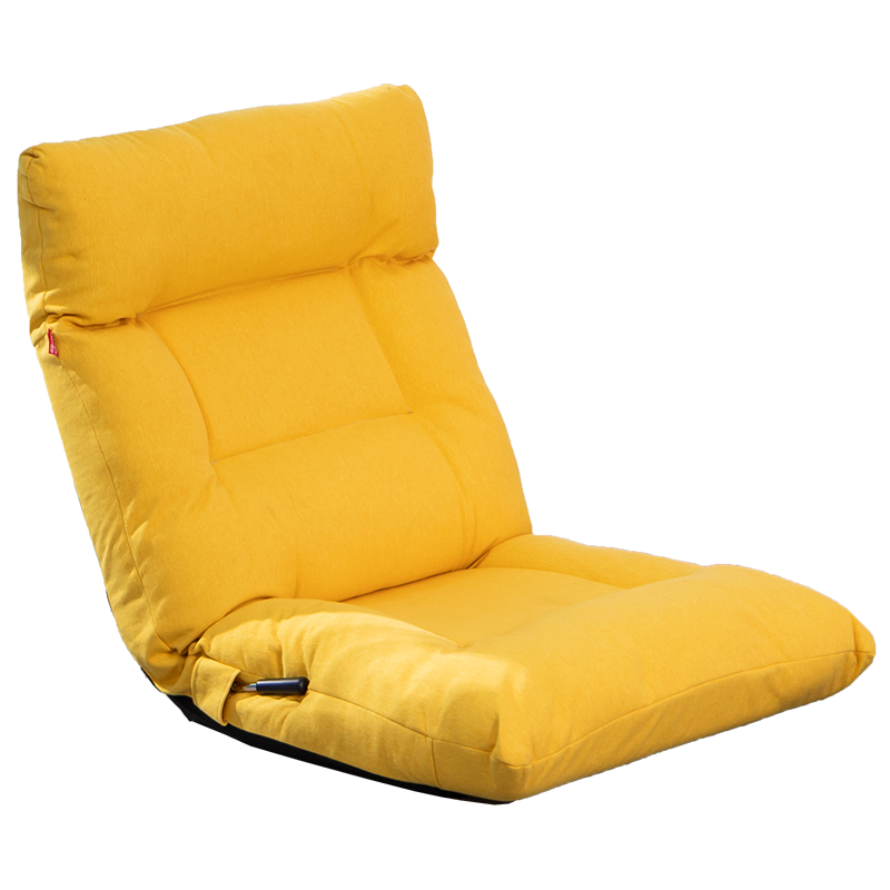 LazyDiary懒人沙发多段可调节单人沙发阳台飘窗椅客厅卧室休闲椅创意日式布艺沙发飘窗椅 亮黄色