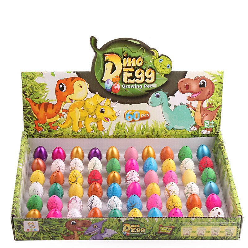 可孵化小恐龙玩具3-9岁抖音网红同款早教益智 可泡水变大变形膨胀儿童玩具 神奇恐龙蛋创意玩具儿童礼物 迷你蛋60个