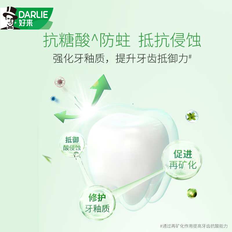 好来(DARLIE)原黑人双重薄荷牙膏家庭装超白亮白绿茶清新口气 含氟牙膏成人 龙井绿茶120g*3