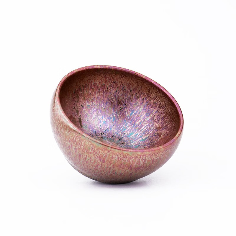 闽北建盏丨建窑纯手工无足钵窑变粉金油滴功夫茶具陶瓷建盏主人杯单杯