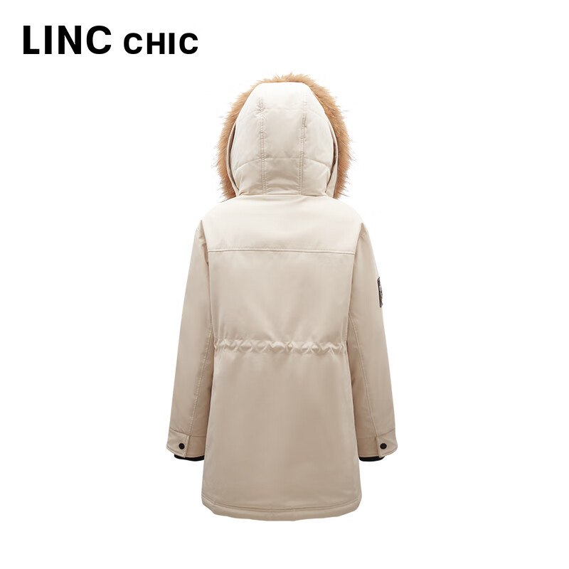 金羽杰冬季新款轻奢大毛领羽绒派克服女中长款反季轻暖羽绒服Y23803281 爱尔兰奶油 XS 适合110斤以下