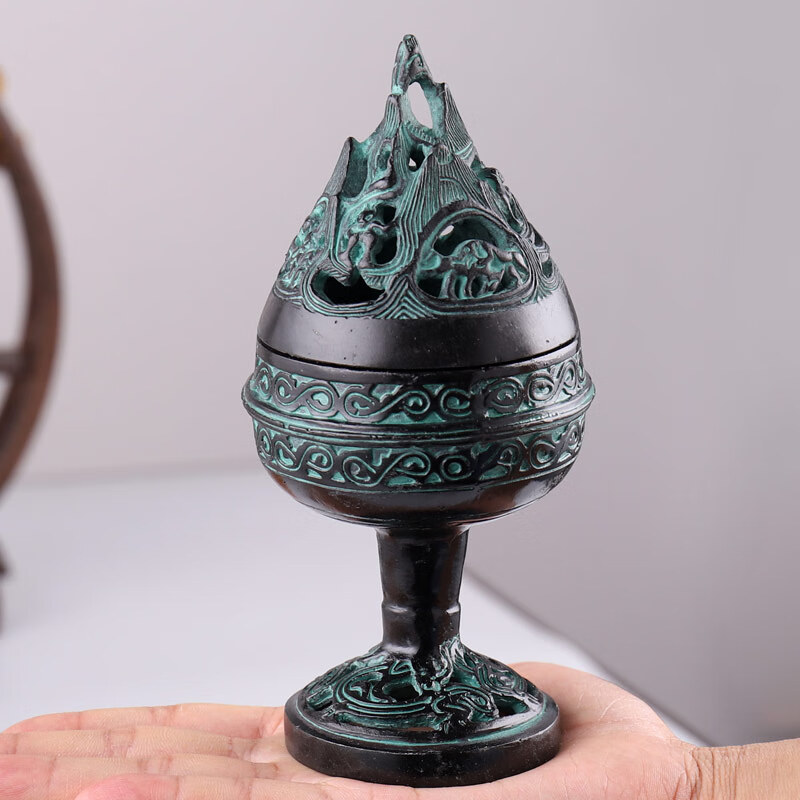 舞万花仿古青铜博山炉香薰炉盘香炉家用室内复古禅意创意摆件烟灰缸