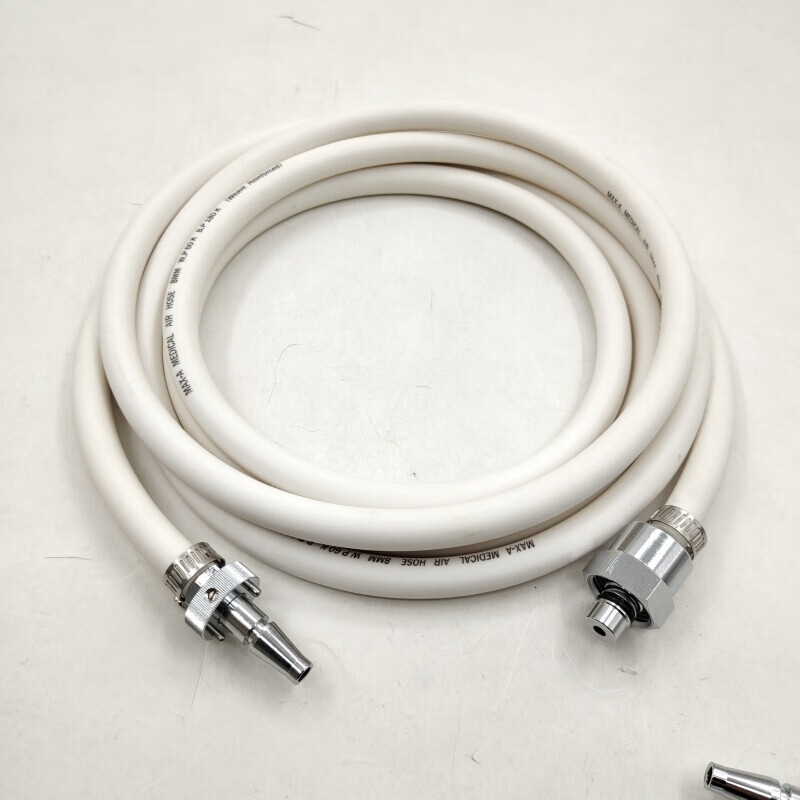 迈瑞氧气空气源接头供氧气源吊塔管路 机器端 3米白管 国标氧气接头