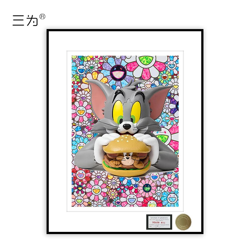 三为(sunwayart) death nyc亲签版画动漫卡通猫和老鼠客厅卧室装饰画