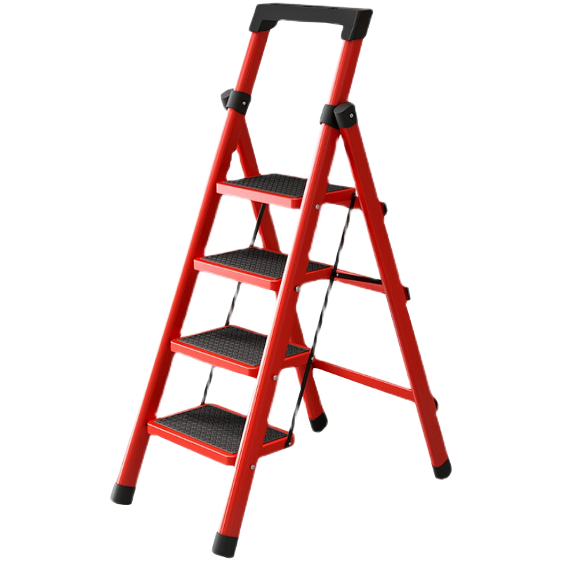 梯子家用人字梯折叠梯多功能伸缩梯步梯登高梯室内小梯子踏板楼梯叉梯合梯可移动电工程加厚扶梯爬梯 加厚七步梯白色(大工具架)