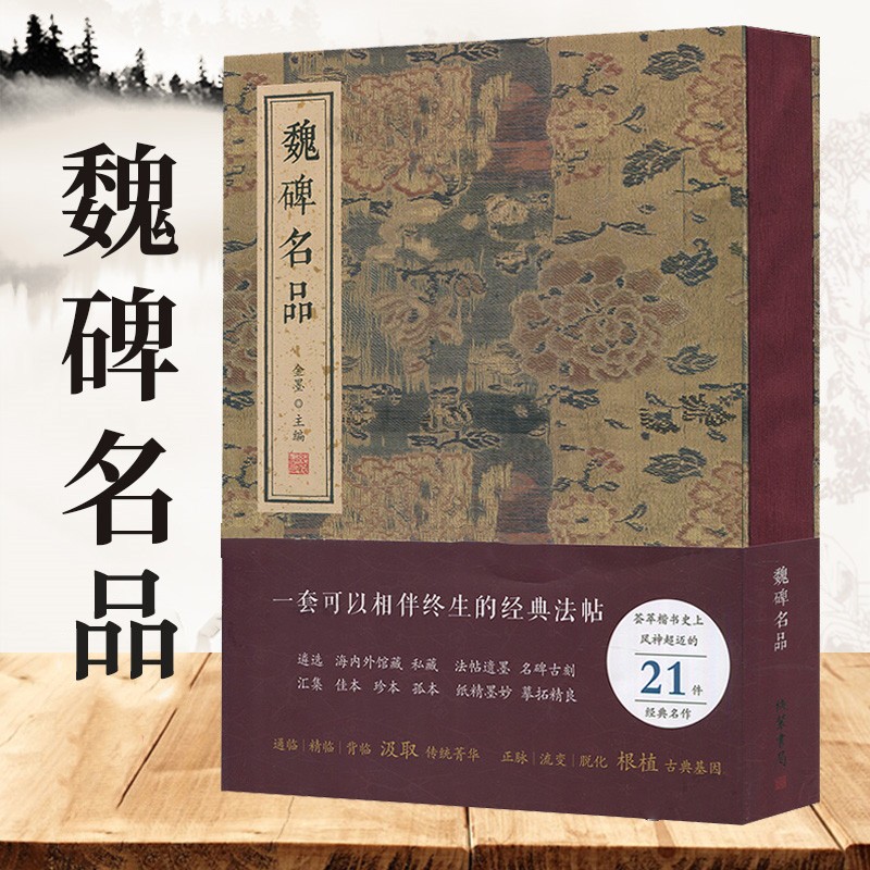 包邮！魏碑名品 含张猛龙碑 董美人墓志 郑文公碑等21件合集 经典魏碑楷书毛笔字帖 原碑拓本简体旁注